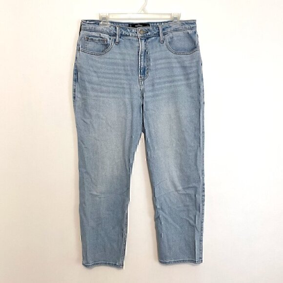 HOLLISTER Ultra High Rise Vintage Straight Jeans Light Wash Cropped Crop Ankle - Picture 2 of 12